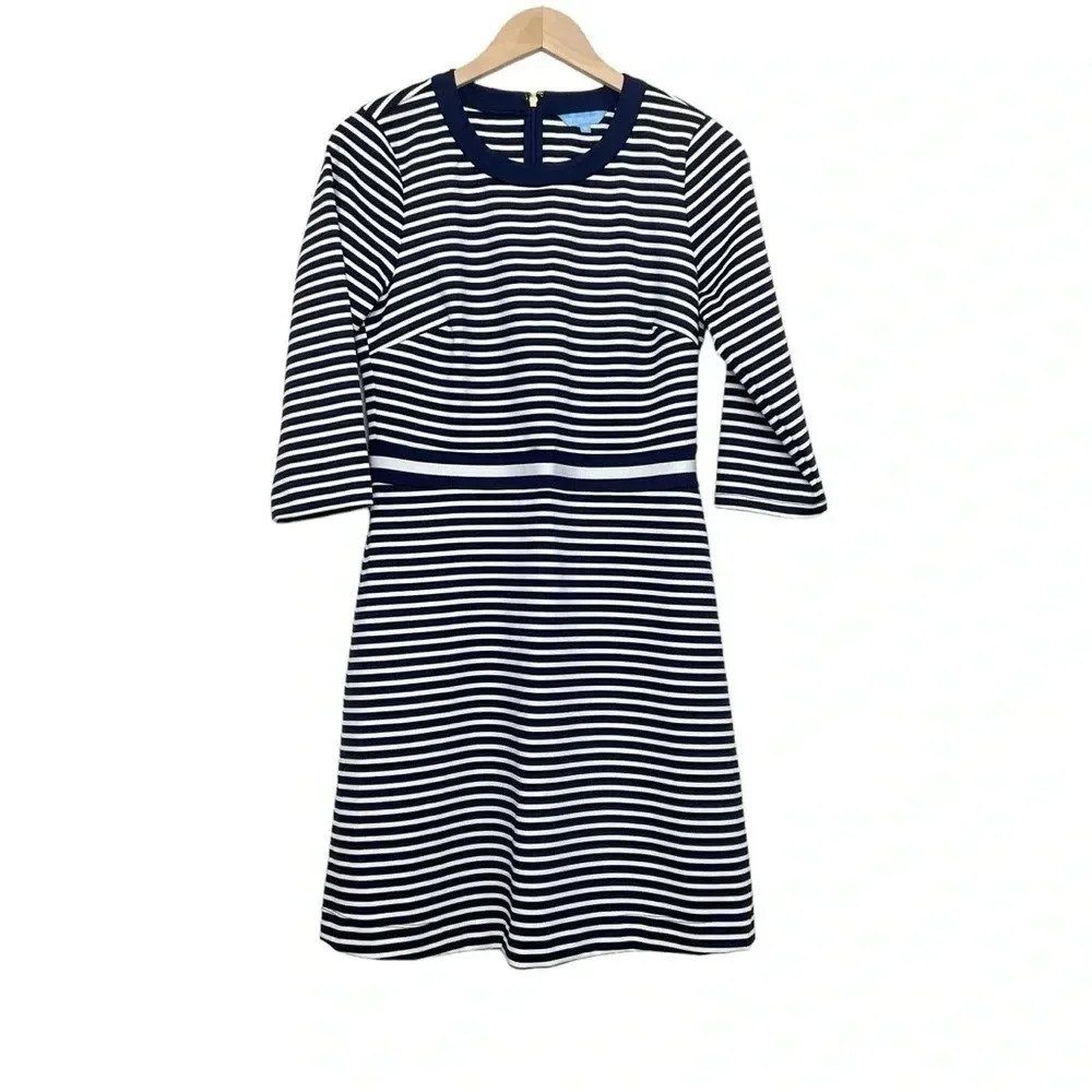 Draper James Persley Dress Medium Navy Stripe